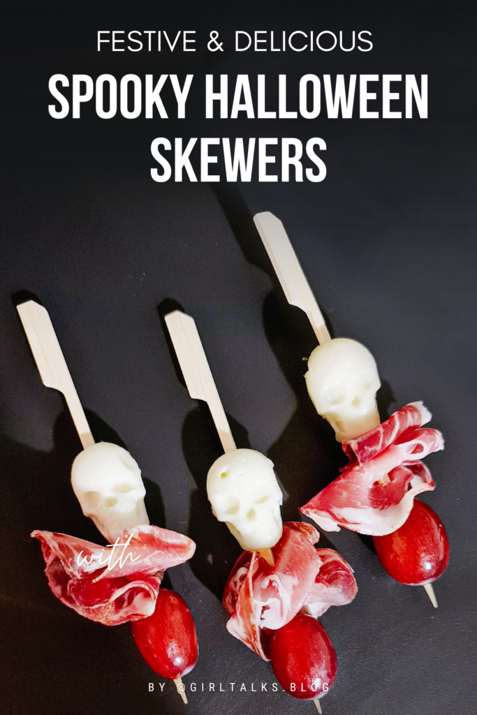 Spooky Halloween Appetizer: Mozzarella Grape Prosciutto Skewers